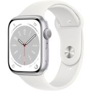 Apple Watch Series 8 (GPS) 45mm Aluminum Case with White Sport Band - Silver