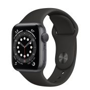 Apple Watch Series 6 GPS , 40mm Space Gray Aluminum Case with Black Sport Band