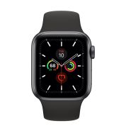 Apple Watch Series 5 GPS, 40mm Space Gray Aluminum Case with Black Sport Band 