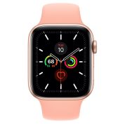 Apple Watch Series 5 GPS, 44mm Gold Aluminum Case with Grapefruit Sport Band 