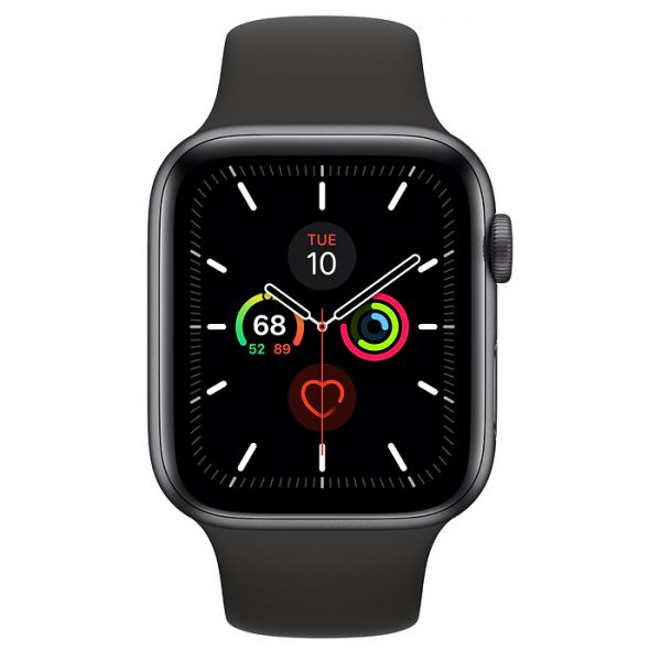 Apple Watch Series 5 GPS, 44mm Space Gray Aluminum Case with Black